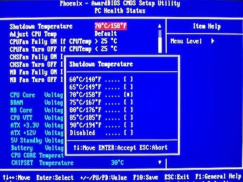 Sprawdzanie temperatury laptopa przez BIOS Проверка температуры ноутбука через Биос