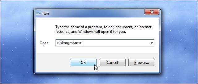 Wprowadź diskmgmt.msc Вводим diskmgmt.msc
