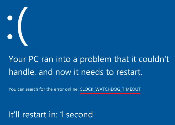 CLOCK_WATCHDOG_TIMEOUT Błąd Ошибка CLOCK_WATCHDOG_TIMEOUT