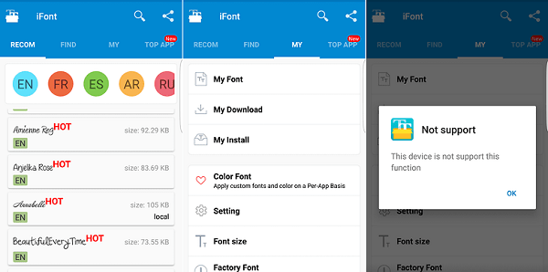 Użyj funkcji iFont Используйте возможности iFont