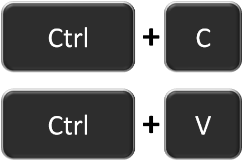 Kombinacja Ctrl + C i Ctrl + V Комбинация Ctrl+C и Ctrl+V