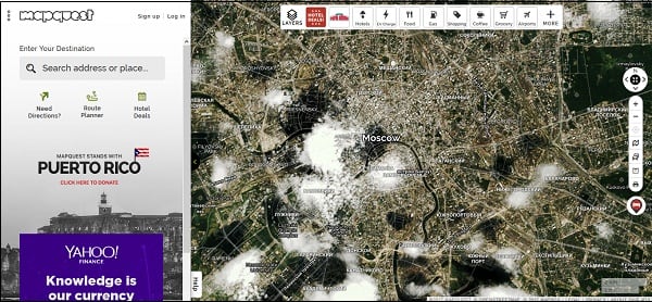 Usługa "MapQuest" - druga najpopularniejsza w USA Сервис "MapQuest" - второй по популярности в США