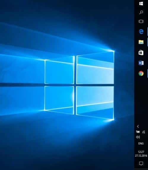 "Pasek zadań" po prawej stronie w systemie Windows 10 "Панель задач" справа в Windows 10