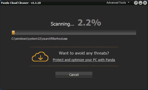 files/2017/12/panda-cloud-cleaner-scan.png 618w, http://www.x.kr.ua/files/2017/12/panda-cloud-cleaner-scan-300x183.png 300w Запускаем антивирус в Windows 10