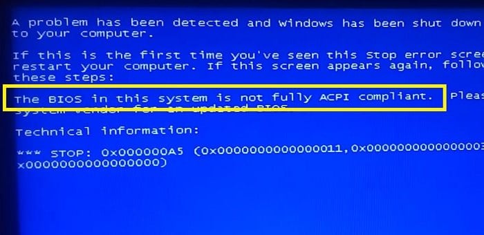 files/2018/09/bios-1.jpg 700w, http://www.x.kr.ua/files/2018/09/bios-1-300x146.jpg 300w Ошибка "The BIOS in this system in not fully ACPI compliant"