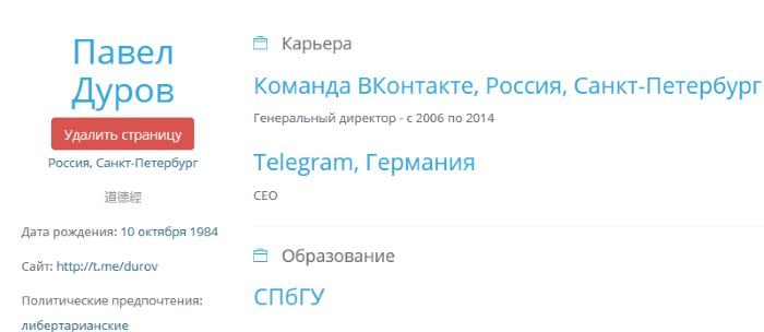 Информация пользователя